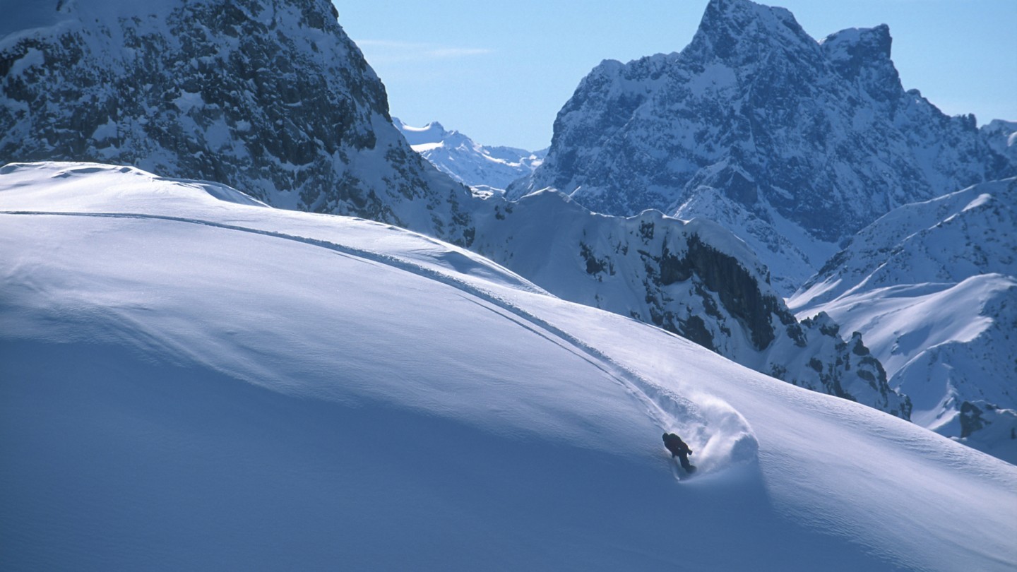 Snowboarden Arlberg frischer Powder